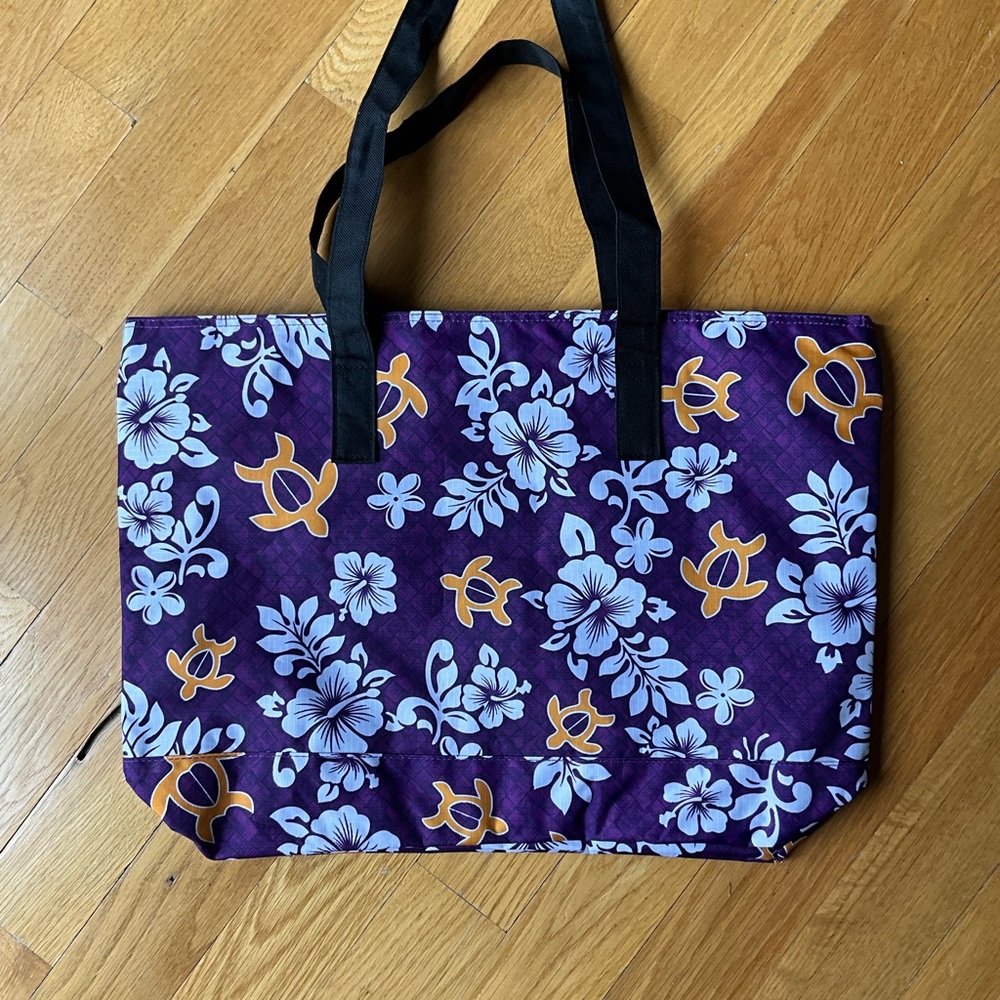 HAWAII SPIRIT Purple Floral Tote Bag - Picture 2 of 3